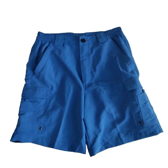 Reel Legends Performance Outfitters Cargo Shorts UPF 50 Money Blue Small - New - Picture 2 of 13